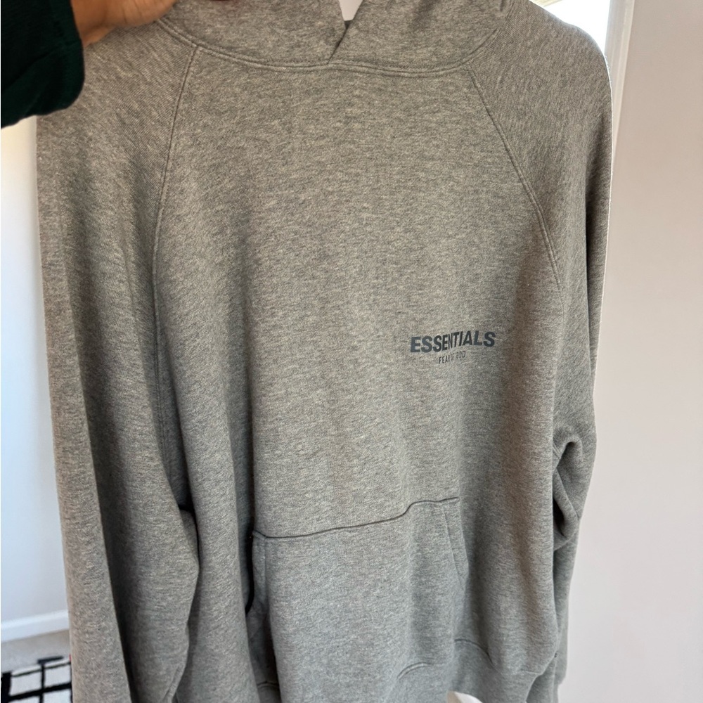 Essentials fear of god hoodie grey